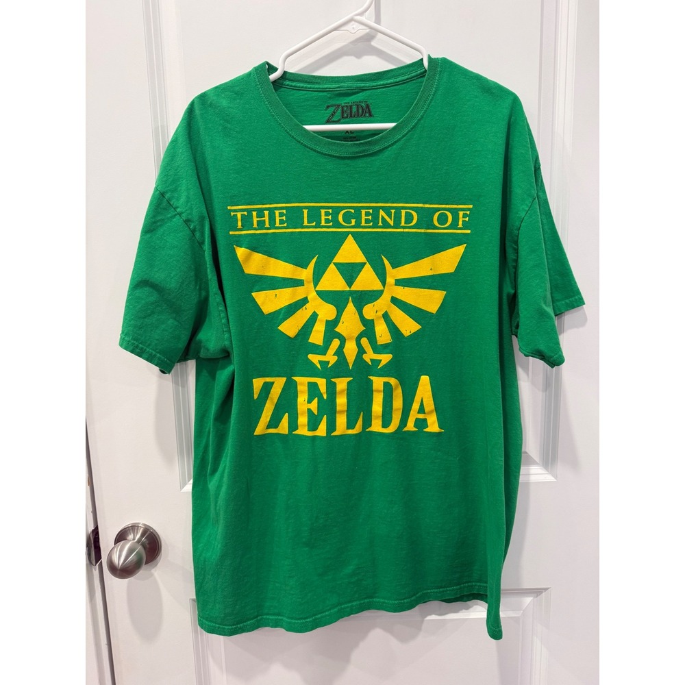 Nintendo The Legend of Zelda Triforce Graphic T-Shirt Green Mens XL Cotton